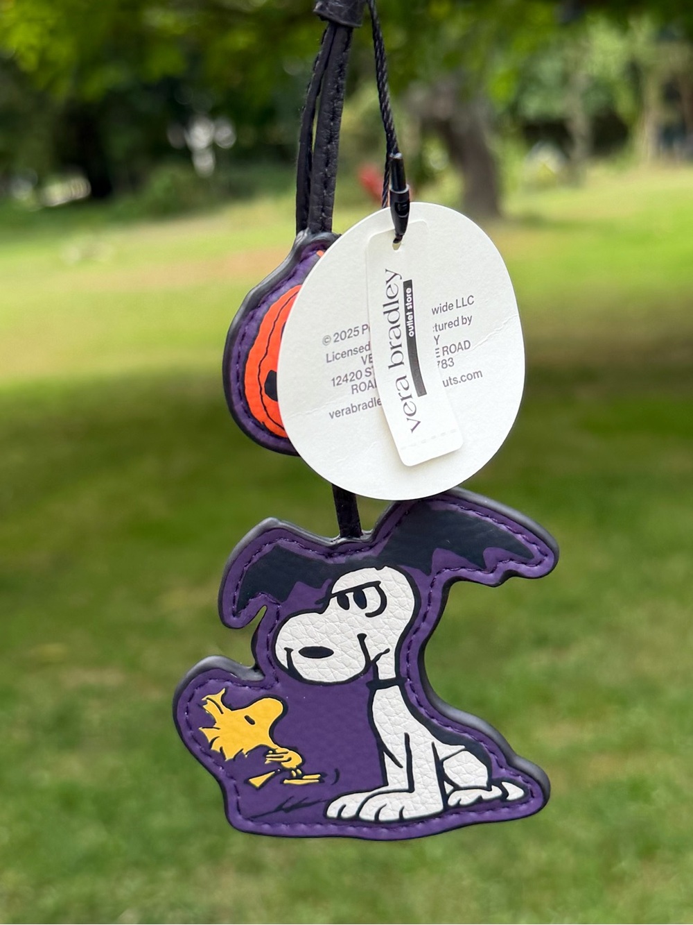 Vera Bradley Peanuts Halloween Snoopy Woodstock Pumpkin Bag Charm NWT